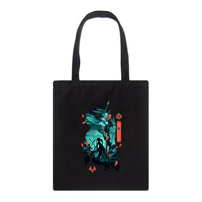 Genshin Impact Printing Tshirts Xiao Venti Platnena torba Ženska torba na rame Modne shopping torbe velikog kapaciteta