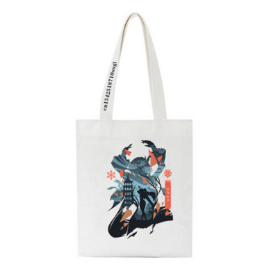 Genshin Impact Printing Tshirts Xiao Venti Platnena torba Ženska torba na rame Modne shopping torbe velikog kapaciteta