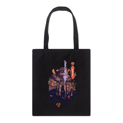 Genshin Impact Printing Tshirts Xiao Venti Platnena torba Ženska torba na rame Modne shopping torbe velikog kapaciteta