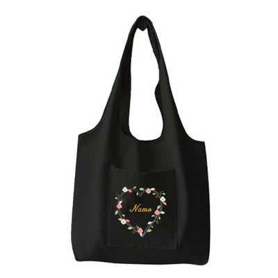 Modna ženska torba za nošenje preko ramena Prilagođeno personalizirano ime Torba za višekratnu kupovinu Platnena torba za putnička putovanja Ručna torba velikog kapaciteta Velika torba