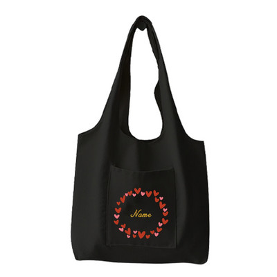 Modna ženska torba za nošenje preko ramena Prilagođeno personalizirano ime Torba za višekratnu kupovinu Platnena torba za putnička putovanja Ručna torba velikog kapaciteta Velika torba