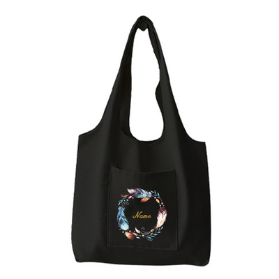 Modna ženska torba za nošenje preko ramena Prilagođeno personalizirano ime Torba za višekratnu kupovinu Platnena torba za putnička putovanja Ručna torba velikog kapaciteta Velika torba