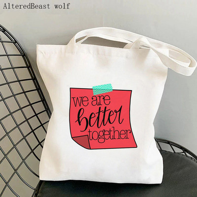 Sieviešu pircēju soma Definīcija Skolotāja apdrukāta Kawaii soma Harajuku iepirkšanās audekls Shopper Bag meitenes rokassomiņa Tote plecu sieviešu soma