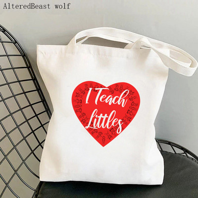 Sieviešu pircēju soma Definīcija Skolotāja apdrukāta Kawaii soma Harajuku iepirkšanās audekls Shopper Bag meitenes rokassomiņa Tote plecu sieviešu soma