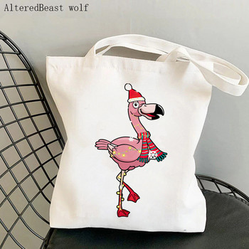 Γυναικεία τσάντα αγορών Flamingo Yoga Printed Kawaii Bag Harajuku Shopping Canvas Shopper Τσάντα για κορίτσι Τσάντα Tote Shoulder Lady Bag