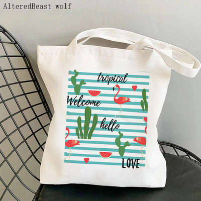 Geantă pentru cumpărături pentru femei, geantă pentru cumpărături cu flamingo, yoga, imprimată, kawaii, Harajuku, pentru cumpărături, geantă pentru cumpărături din pânză, geantă de mână pentru fete, geantă de umăr