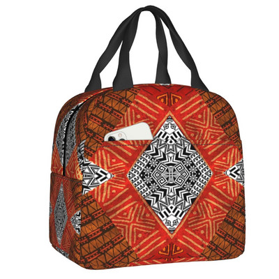 Stílusos és egyedi afrikai ankarai nyomatok Mintás minták Szigetelt ebédzsákok Bohém stílusú újrahasznosítható hőhűtő Bento Box