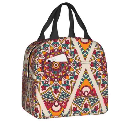 Stílusos és egyedi afrikai ankarai nyomatok Mintás minták Szigetelt ebédzsákok Bohém stílusú újrahasznosítható hőhűtő Bento Box