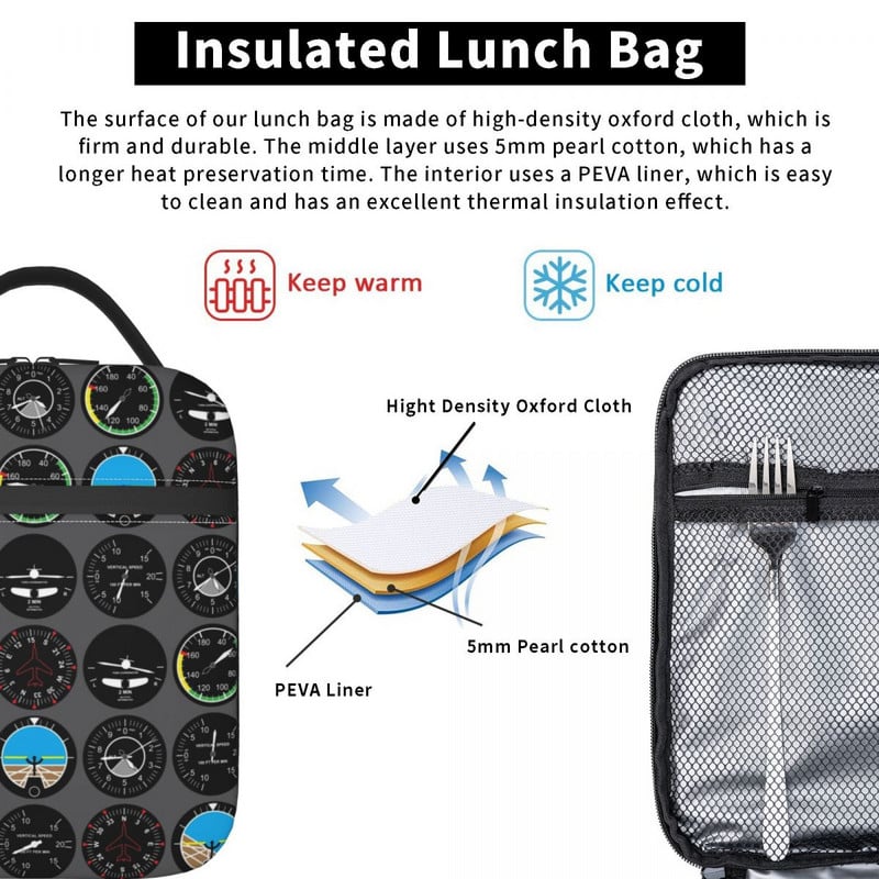 Repülési Repülőgép Repülési Műszerek Szigetelt ebédtáska Szivárgásmentes Repülőgép Pilóta Repülőgép Hűtő Termikus ebéd pénztár