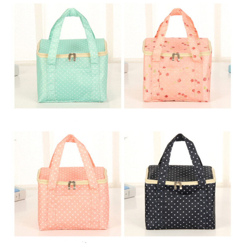 Karsto pusdienu maisiņš, izolēts aukstā punkta drukas piknika pārnēsāšanas futrālis, termiski pārnēsājama pusdienu kaste Bento maisiņš pusdienu konteinera pārtikas uzglabāšanas soma