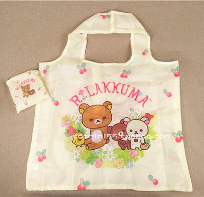 Slatke crtane Rilakkuma medvjeđe uši, velike sklopive torbe za kupnju za višekratnu upotrebu, sklopiva eko torba za kupnju, velika torba za kupovinu torba, ručna torba