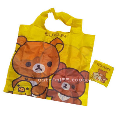 Slatke crtane Rilakkuma medvjeđe uši, velike sklopive torbe za kupnju za višekratnu upotrebu, sklopiva eko torba za kupnju, velika torba za kupovinu torba, ručna torba