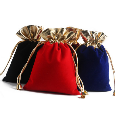 1 τμχ Βελούδινη τσάντα βραχιόλι Τσάντα καραμέλα Τσάντες συσκευασίας κοσμημάτων Τσάντες συσκευασίας γάμου με κορδόνια τσάντα δώρου Φεστιβάλ Χριστουγεννιάτικη τσάντα αποθήκευσης δώρου