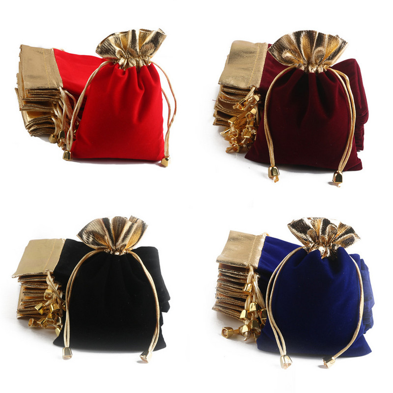 1kom Baršunasta vrećica Narukvica Vrećica za slatkiše Vrećice za pakiranje nakita Vrećica s vezicom za vjenčanje Poklon vrećica Festivalska božićna vrećica za pohranu darova