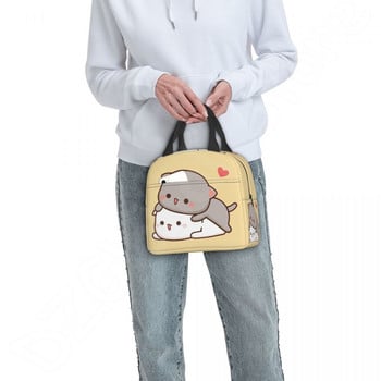 Ζευγάρι Mochi Cat Insulated Lunch Bag Peach and Goma Thermal Lunch Box Φορητές τσάντες ψυγείου για παιδιά Γυναικεία Σχολική εργασία