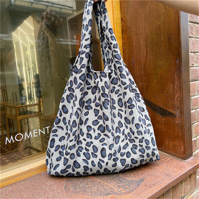 Ženska ins Jesen i Zima Leopard print Chic korejski samt platnena torba na rame Shopping Tote Tote Ženska shopping torba Bolsas