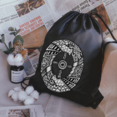 Vízálló húzózsinór táska Kreatív levélnyomat férfi sporttáskák hátizsák fiú kosárlabda táska lány bevásárlótáskák testreszabott táskák