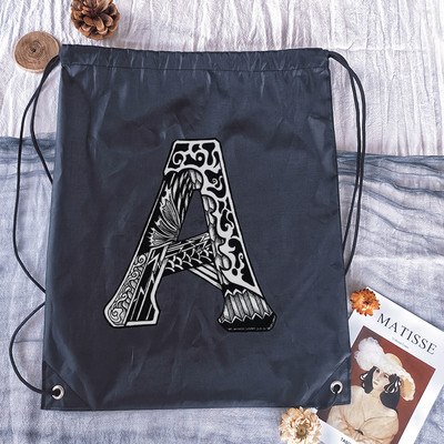 Vízálló húzózsinór táska Kreatív levélnyomat férfi sporttáskák hátizsák fiú kosárlabda táska lány bevásárlótáskák testreszabott táskák