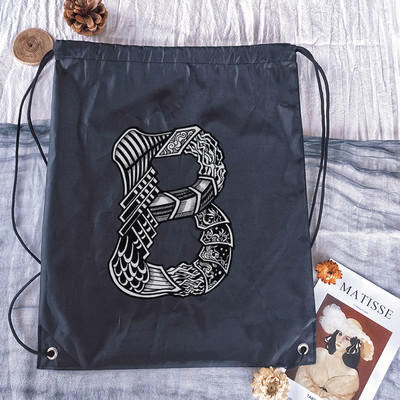 Vízálló húzózsinór táska Kreatív levélnyomat férfi sporttáskák hátizsák fiú kosárlabda táska lány bevásárlótáskák testreszabott táskák