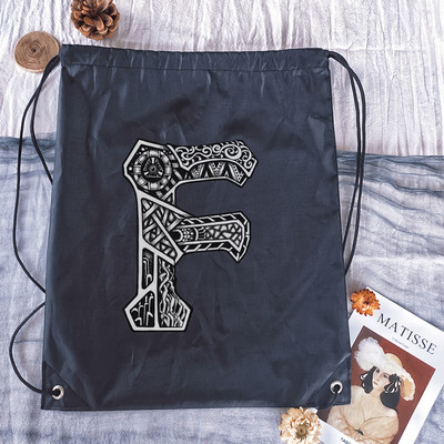 Vízálló húzózsinór táska Kreatív levélnyomat férfi sporttáskák hátizsák fiú kosárlabda táska lány bevásárlótáskák testreszabott táskák