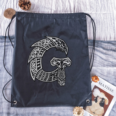 Vízálló húzózsinór táska Kreatív levélnyomat férfi sporttáskák hátizsák fiú kosárlabda táska lány bevásárlótáskák testreszabott táskák