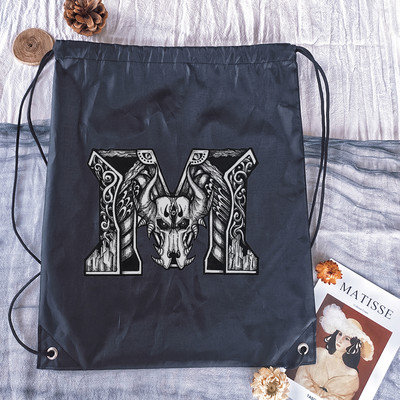 Vízálló húzózsinór táska Kreatív levélnyomat férfi sporttáskák hátizsák fiú kosárlabda táska lány bevásárlótáskák testreszabott táskák