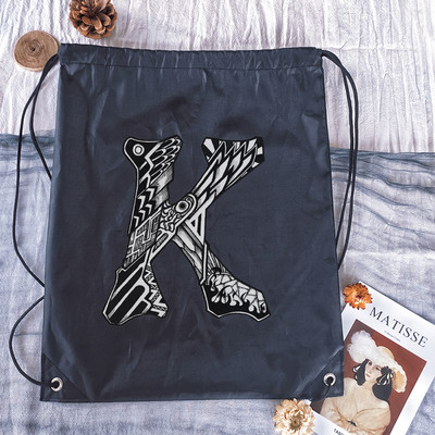 Vízálló húzózsinór táska Kreatív levélnyomat férfi sporttáskák hátizsák fiú kosárlabda táska lány bevásárlótáskák testreszabott táskák