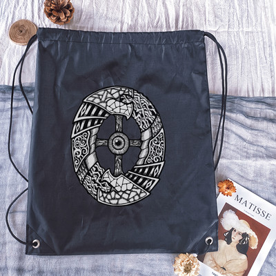 Vízálló húzózsinór táska Kreatív levélnyomat férfi sporttáskák hátizsák fiú kosárlabda táska lány bevásárlótáskák testreszabott táskák