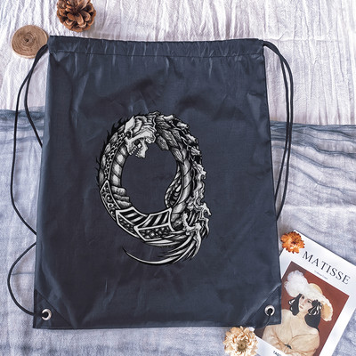 Vízálló húzózsinór táska Kreatív levélnyomat férfi sporttáskák hátizsák fiú kosárlabda táska lány bevásárlótáskák testreszabott táskák