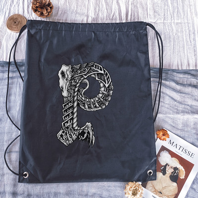 Vízálló húzózsinór táska Kreatív levélnyomat férfi sporttáskák hátizsák fiú kosárlabda táska lány bevásárlótáskák testreszabott táskák