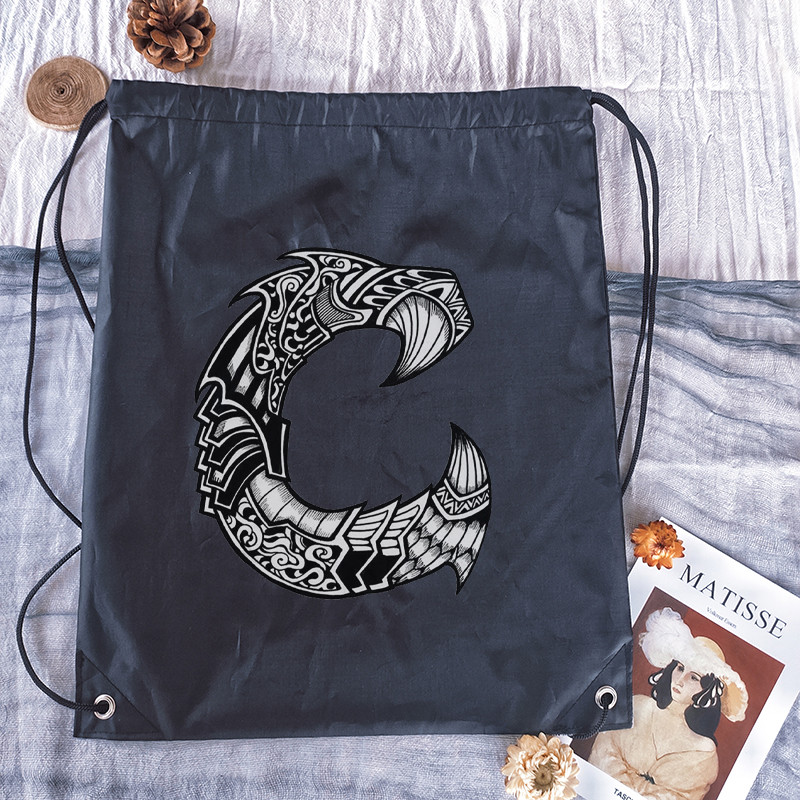 Vízálló húzózsinór táska Kreatív levélnyomat férfi sporttáskák hátizsák fiú kosárlabda táska lány bevásárlótáskák testreszabott táskák
