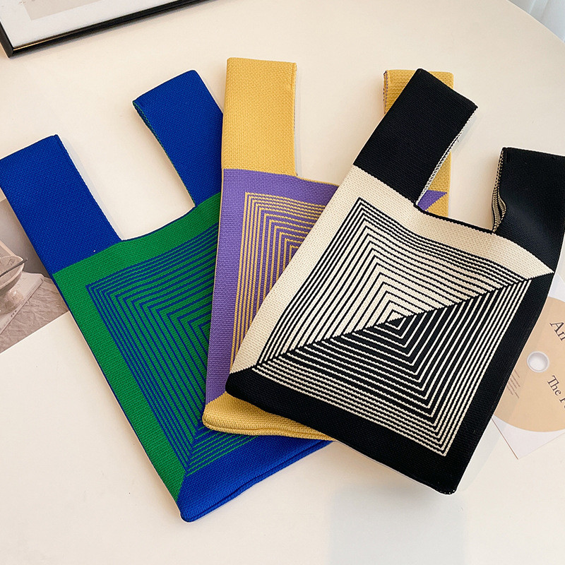 INS interneta slavenību rokassomu sieviešu trikotāžas vilnas kausa soma japāņu un korejiešu stila daudzpusīga nēsāšanas ikdienas soma Lun