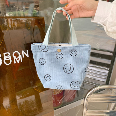 Retro ručna torbica od samta Književna studentska torba za ručak u šahovnici Prijenosna kutija za ručak Mini velika torbica Ženska Bolsas De Almuerzo