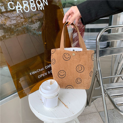 Retro ručna torbica od samta Književna studentska torba za ručak u šahovnici Prijenosna kutija za ručak Mini velika torbica Ženska Bolsas De Almuerzo