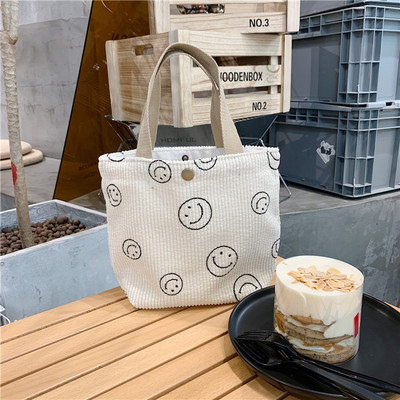 Retro ručna torbica od samta Književna studentska torba za ručak u šahovnici Prijenosna kutija za ručak Mini velika torbica Ženska Bolsas De Almuerzo