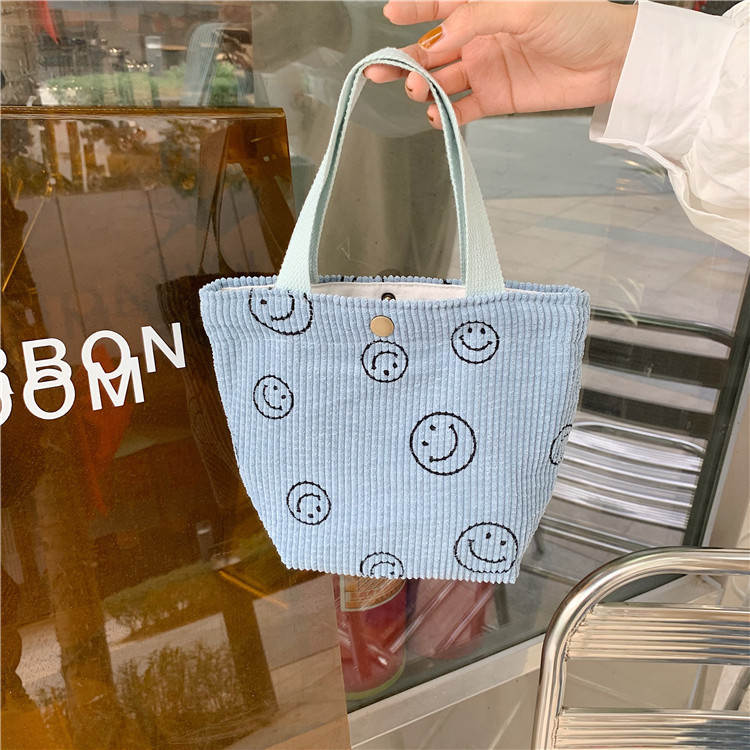 Retro ručna torbica od samta Književna studentska torba za ručak u šahovnici Prijenosna kutija za ručak Mini velika torbica Ženska Bolsas De Almuerzo