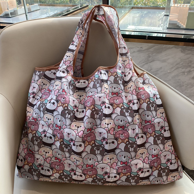 Geantă de mână reutilizabilă Geantă de cumpărături pliabilă, geantă mare de 50 de lire, geantă de protecție a mediului, geantă de umăr pentru femei, geantă ecologică 2021