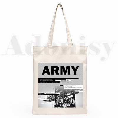 Agust D Fanart Art Print AgustD Hip Hop Hipster Cartoon Print Genți de cumpărături Moda pentru fete Casual Pacakge Geantă de mână eco tote
