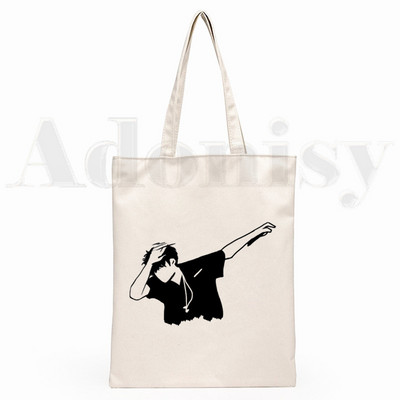Agust D Fanart Art Print AgustD Hip Hop Hipster Cartoon Print Genți de cumpărături Moda pentru fete Casual Pacakge Geantă de mână eco tote