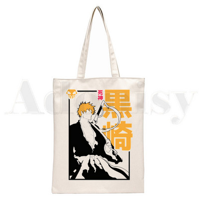 BLEACH Japāņu Anime Manga Ichigo Kuchiki Byakuya Rokassomas Plecu somas Ikdienas iepirkšanās Meiteņu rokassomiņas Sievietēm Eleganta audekla soma