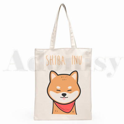 Shiba Inu Japanese Doge Kawaii Slatke nove umjetničke platnene torbe Torbe s jednostavnim printom Torbe za kupovinu Girls Life Ležerno pakiranje
