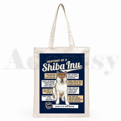 Shiba Inu Japanese Doge Kawaii Slatke nove umjetničke platnene torbe Torbe s jednostavnim printom Torbe za kupovinu Girls Life Ležerno pakiranje