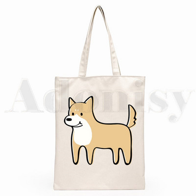Shiba Inu Japanese Doge Kawaii Slatke nove umjetničke platnene torbe Torbe s jednostavnim printom Torbe za kupovinu Girls Life Ležerno pakiranje