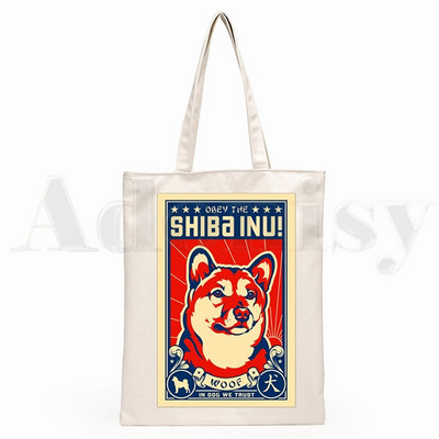 Shiba Inu Japanese Doge Kawaii Slatke nove umjetničke platnene torbe Torbe s jednostavnim printom Torbe za kupovinu Girls Life Ležerno pakiranje