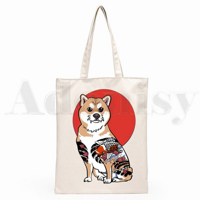 Shiba Inu Japanese Doge Kawaii Slatke nove umjetničke platnene torbe Torbe s jednostavnim printom Torbe za kupovinu Girls Life Ležerno pakiranje