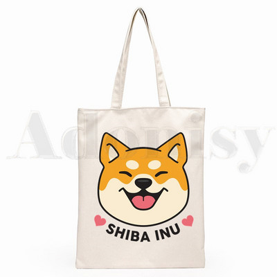 Shiba Inu Japanese Doge Kawaii Slatke nove umjetničke platnene torbe Torbe s jednostavnim printom Torbe za kupovinu Girls Life Ležerno pakiranje