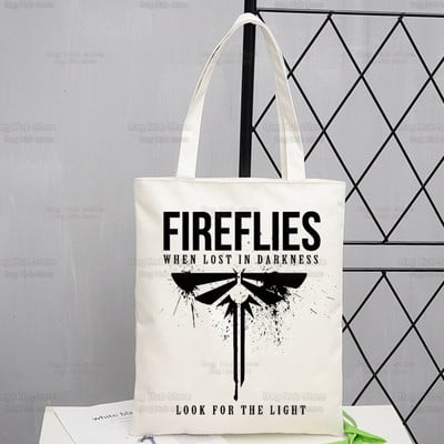The Last of Us Shopper Bevásárlótáska Joel Ellie Tote válltáska Fireflies Vászontáskák Nagy fertőzött Stage 3 Firefly kézitáska