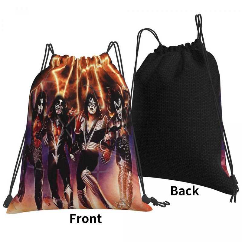 Kiss The Band - Destroyer Fire Logo 1 Torbe s uzicom Ruksaci Muška torba Ženska torba Muški ruksak Ruksak s uzicom