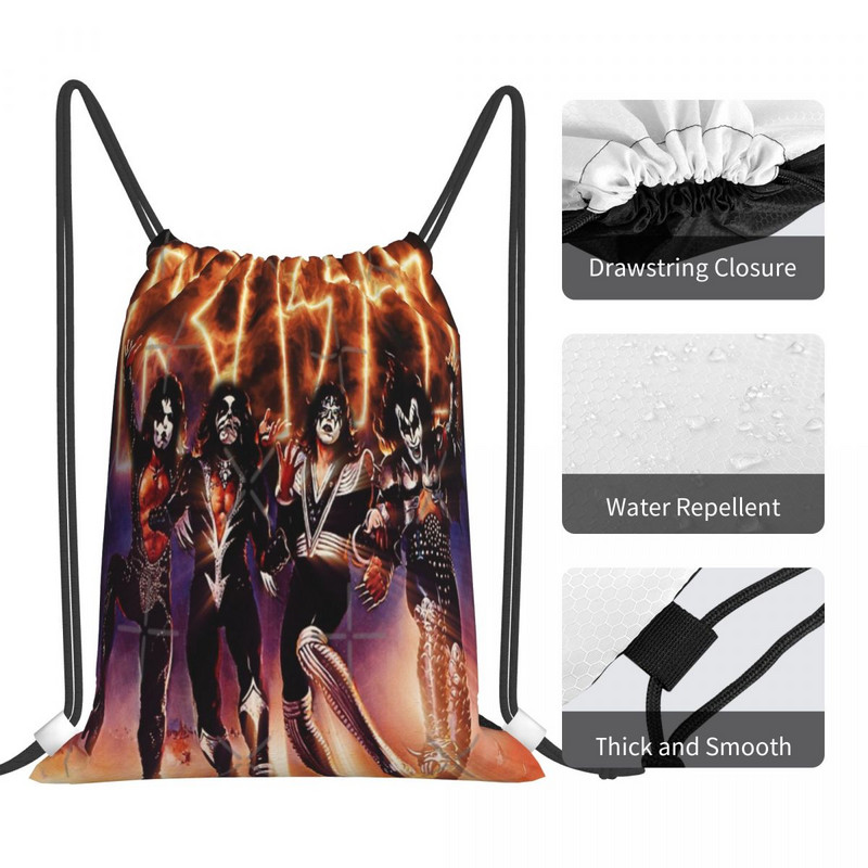 Kiss The Band - Destroyer Fire Logo 1 Torbe s uzicom Ruksaci Muška torba Ženska torba Muški ruksak Ruksak s uzicom