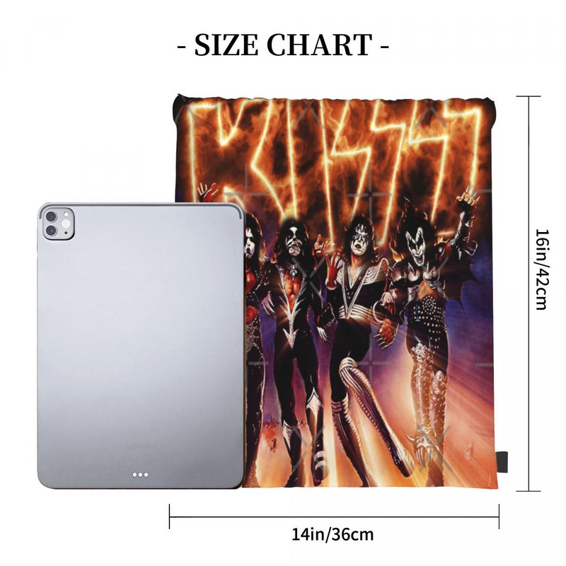 Kiss The Band - Destroyer Fire Logo 1 Torbe s uzicom Ruksaci Muška torba Ženska torba Muški ruksak Ruksak s uzicom